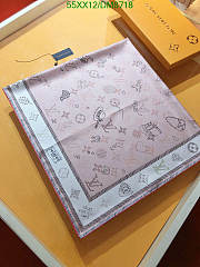Louis Vuitton Pink Silk Scarf DM8718 Size 90x90CM - 5