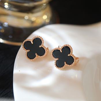 Van Cleef Vintage Alhambra Earrings Rose Gold