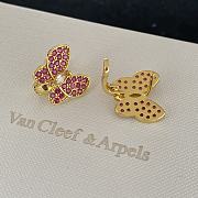 Van Cleef Two Butterfly Earrings Yellow Pink - 2