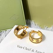 Van Cleef Perlée Clovers Hoop Earrings Yellow - 3