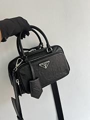 Prada Antique Top Handle Bag Black 24x12.5x7cm - 6
