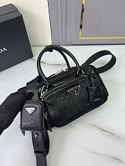 Prada Antique Top Handle Bag Black 24x12.5x7cm - 4