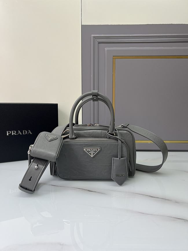 Prada Antique Top Handle Bag Grey 24x12.5x7cm - 1