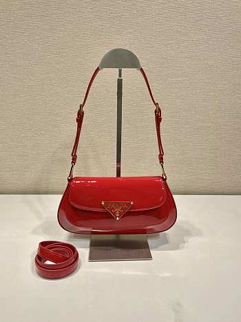 Prada Red Maternity Bag with Pointed Lock 22x15cm