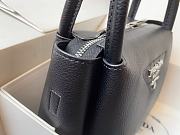 Prada Black Vitello Leather Daino Top Zip 18x9x19cm - 4