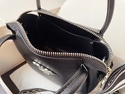 Prada Black Vitello Leather Daino Top Zip 18x9x19cm - 3