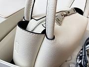 Prada White Vitello Leather Daino Top Zip 18x9x19cm - 3