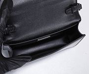 Prada Brushed Leather Shoulder Bag Black 17x9x3cm - 6