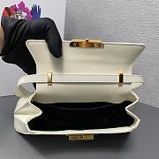 Prada Brushed Leather Shoulder Bag in White 28x14x7cm - 2