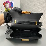 Prada Brushed Leather Shoulder Bag in Black 28x14x7cm - 6