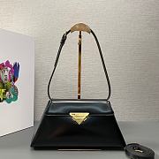 Prada Brushed Leather Shoulder Bag in Black 28x14x7cm - 5