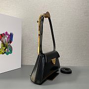 Prada Brushed Leather Shoulder Bag in Black 28x14x7cm - 2