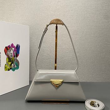 Prada Brushed Leather Shoulder Bag in Grey 28x14x7cm