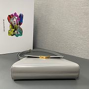 Prada Brushed Leather Shoulder Bag in Grey 28x14x7cm - 5