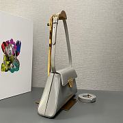 Prada Brushed Leather Shoulder Bag in Grey 28x14x7cm - 3