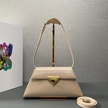 Prada Brushed Leather Shoulder Bag in Beige 28x14x7cm