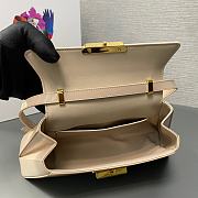 Prada Brushed Leather Shoulder Bag in Beige 28x14x7cm - 6
