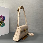 Prada Brushed Leather Shoulder Bag in Beige 28x14x7cm - 3