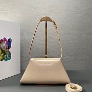 Prada Brushed Leather Shoulder Bag in Beige 28x14x7cm - 2