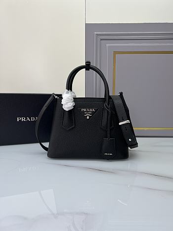 Prada Double Saffiano Black Leather Tote Bag 25x18x12cm