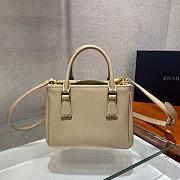 Prada Galleria Saffiano Beige Leather Micro 20x15x9cm - 6