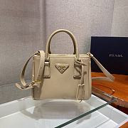Prada Galleria Saffiano Beige Leather Micro 20x15x9cm - 5