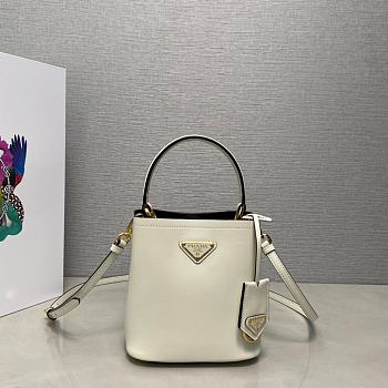 Prada Panier Saffiano Leather Bag White 15x16x9.5cm