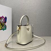 Prada Panier Saffiano Leather Bag White 15x16x9.5cm - 2