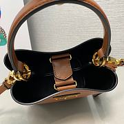 Prada Panier Saffiano Leather Bag Brown 15x16x9.5cm - 6