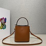 Prada Panier Saffiano Leather Bag Brown 15x16x9.5cm - 4