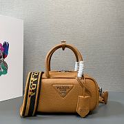 Prada Pattern Hand Bag Brown 24x12x8.5cm - 6