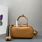 Prada Pattern Hand Bag Brown 24x12x8.5cm - 3