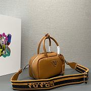 Prada Pattern Hand Bag Brown 24x12x8.5cm - 2