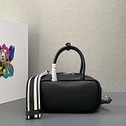 Prada Pattern Hand Bag Black 24x12x8.5cm - 3