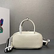 Prada Pattern Hand Bag White 24x12x8.5cm - 3