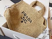 Prada Raffia Logo Tote Beige Bag Camel 40x15x34cm - 6