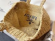 Prada Raffia Logo Tote Beige Bag Camel 40x15x34cm - 5