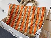Prada Raffia Logo Tote Orange Bag Camel 40x15x34cm - 5