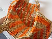 Prada Raffia Logo Tote Orange Bag Camel 40x15x34cm - 2