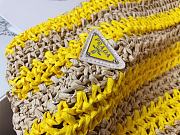 Prada Raffia Logo Tote Yellow Bag Camel 40x15x34cm - 6