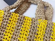 Prada Raffia Logo Tote Yellow Bag Camel 40x15x34cm - 3