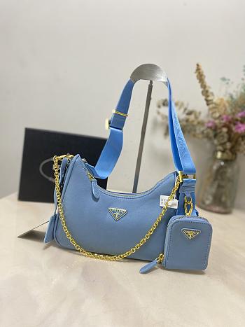 Prada Re-edition 2005 Blue Bag 22×18×6CM