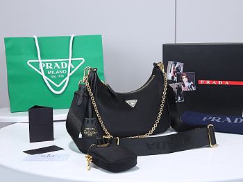 Prada Re-Edititon 2005 Re-Nylon Black Gold 22x12x6cm