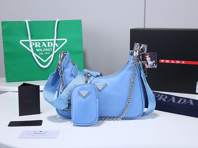 Prada Re-Edititon 2005 Re-Nylon Blue 22x12x6cm - 1