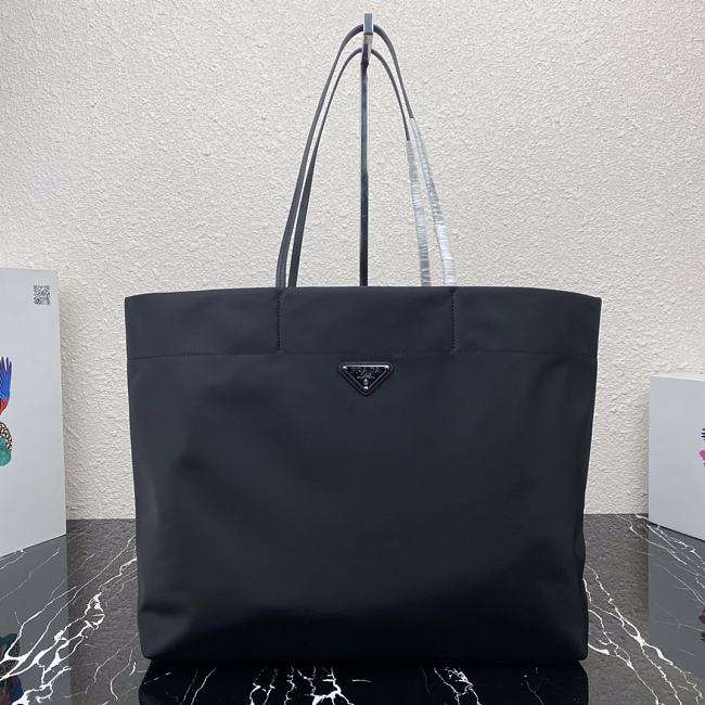 Prada Tessuto Tote Bag Black Cloth Nylon 40×34×16cm - 1