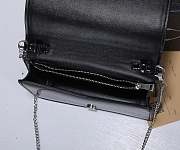 Prada Triangle Logo Chain Shoulder Black Bag 19x10x3cm - 2
