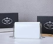 Prada Triangle Logo Chain Shoulder White Bag 19x10x3cm - 6