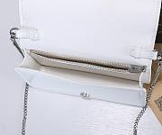 Prada Triangle Logo Chain Shoulder White Bag 19x10x3cm - 2