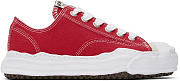 Maison Mihara Yasuhiro Red Hank OG Sole Canvas Low-Top - 3