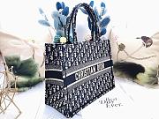 Dior Book Tote Small Blue Oblique Embroidery 36x28x17cm - 5